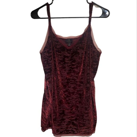 Worthington Woman Crushed Velvet Red Wine Camisole, Plus Size 1X NEW - Picture 1 of 9
